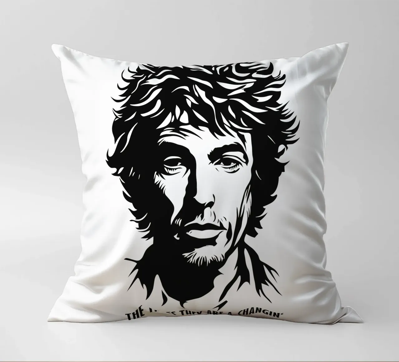 The Times They Are A-Changin' | Bob Dylan Portrait cuscino da Autofocus