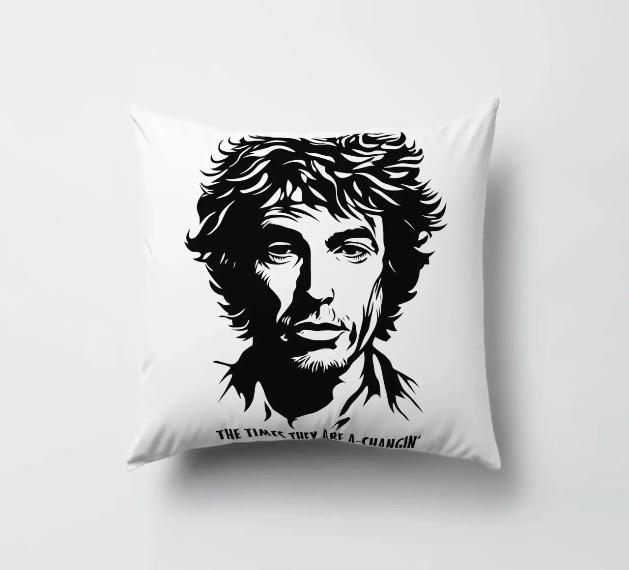 The Times They Are A-Changin' | Bob Dylan Portrait cuscino da Autofocus