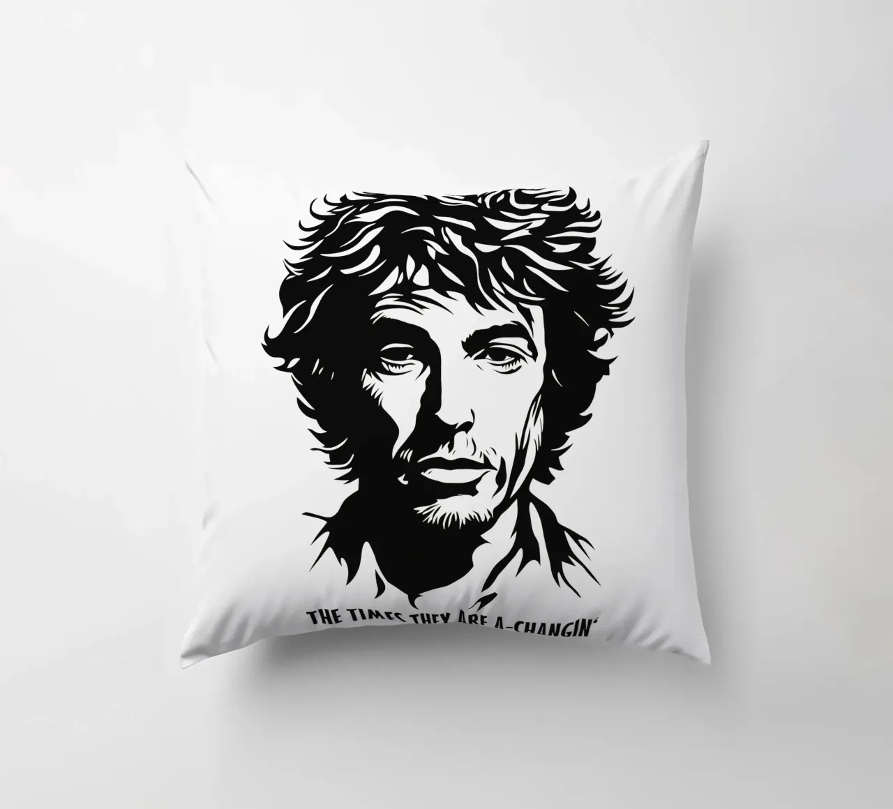 The Times They Are A-Changin' | Bob Dylan Portrait cuscino da Autofocus