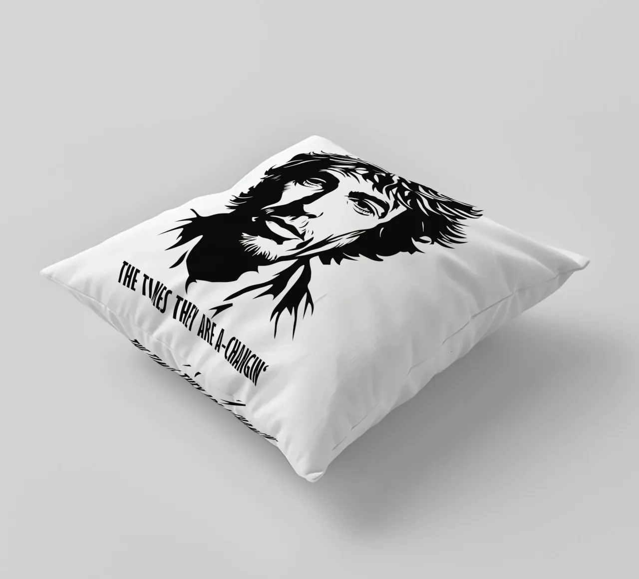 The Times They Are A-Changin' | Bob Dylan Portrait cuscino da Autofocus