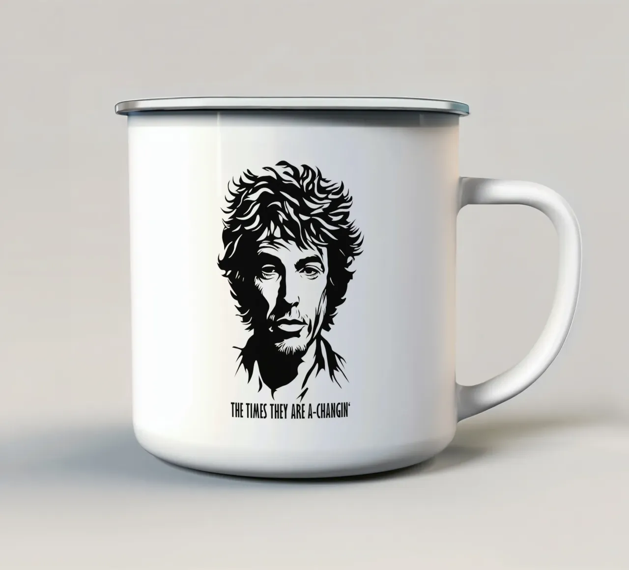 The Times They Are A-Changin' | Bob Dylan Portrait tazza in smalto da Autofocus