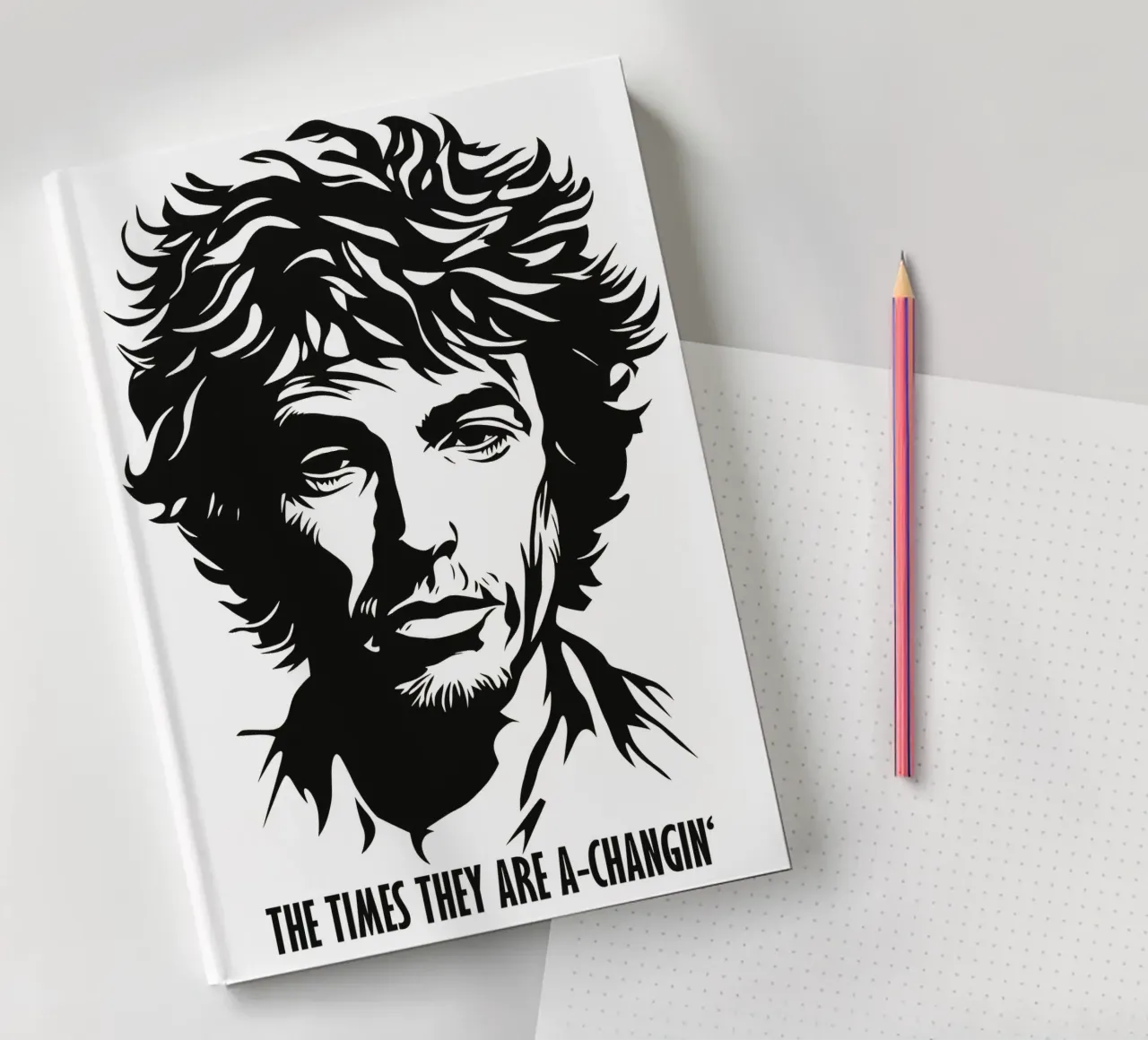The Times They Are A-Changin' | Bob Dylan Portrait notebook by Autofocus