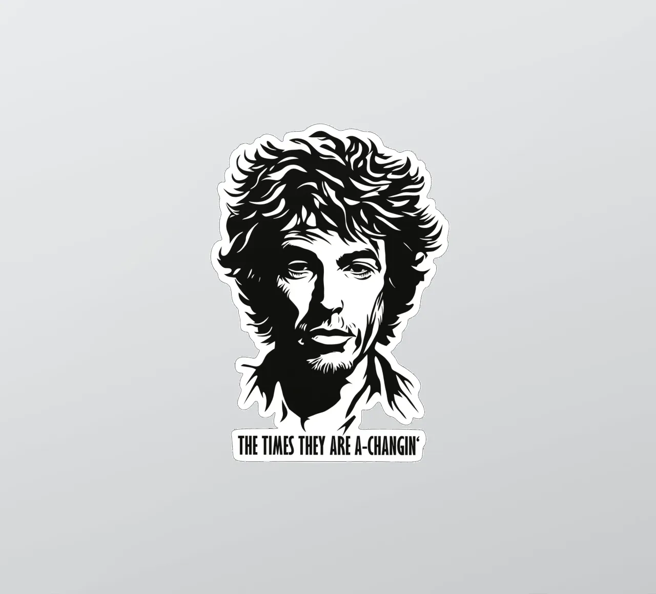 The Times They Are A-Changin' | Bob Dylan Portrait adesivo da Autofocus