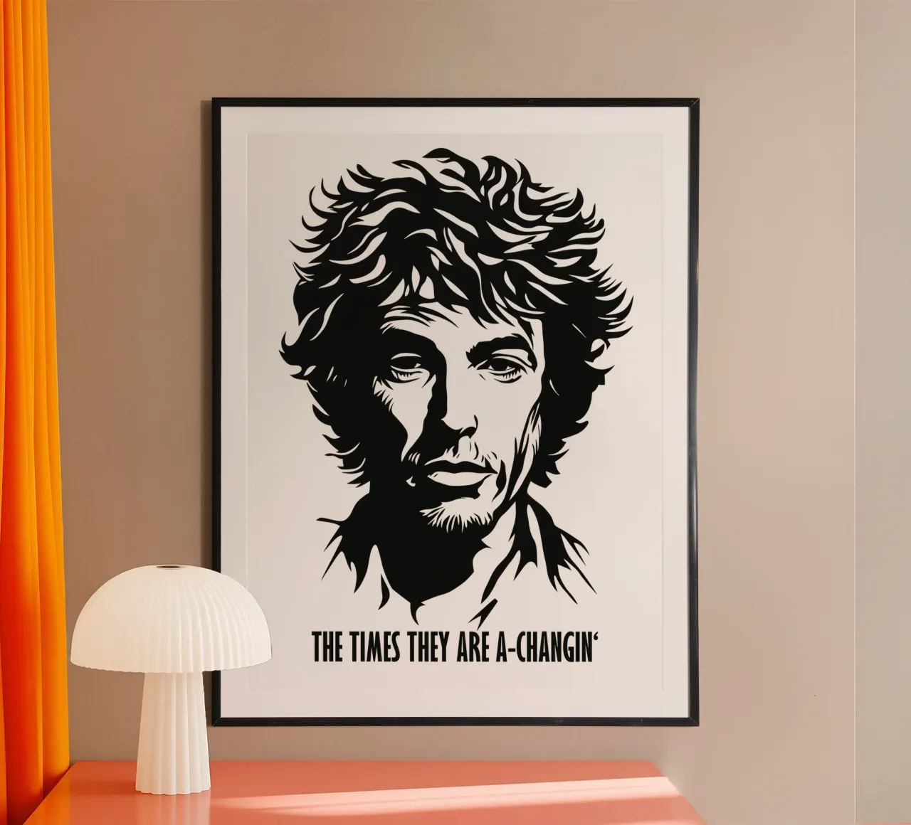 The Times They Are A-Changin' | Bob Dylan Portrait poster da Autofocus