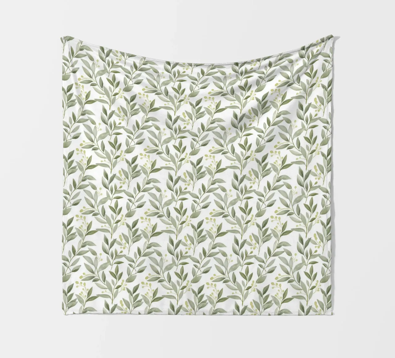 Boho Decoratief Groen Bladeren Botanisch Patroon Greenery fleecedeken van Gentle Echoes Art