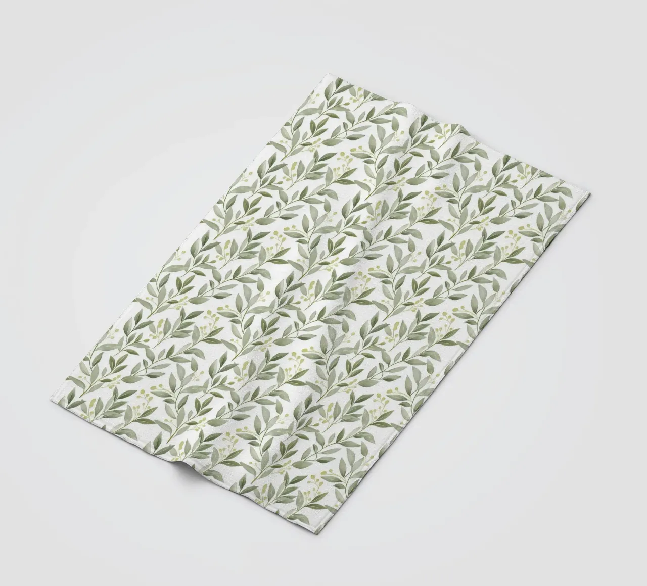 Boho Decoratief Groen Bladeren Botanisch Patroon Greenery fleecedeken van Gentle Echoes Art