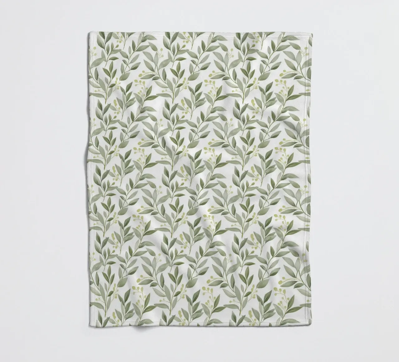 Boho Decoratief Groen Bladeren Botanisch Patroon Greenery fleecedeken van Gentle Echoes Art
