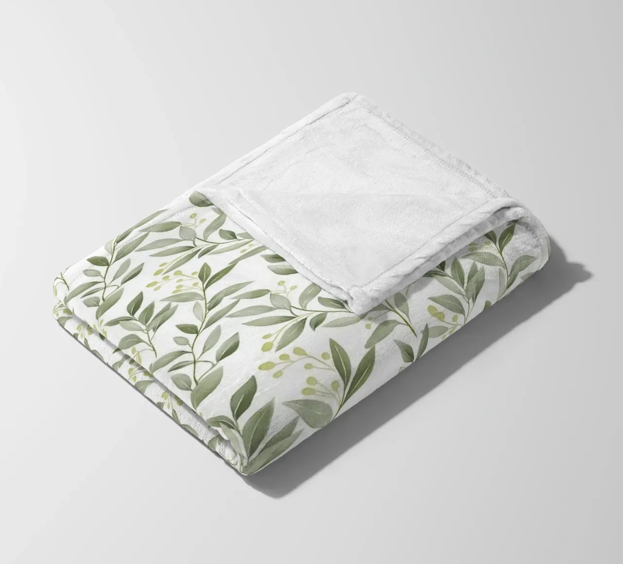Boho Decoratief Groen Bladeren Botanisch Patroon Greenery fleecedeken van Gentle Echoes Art