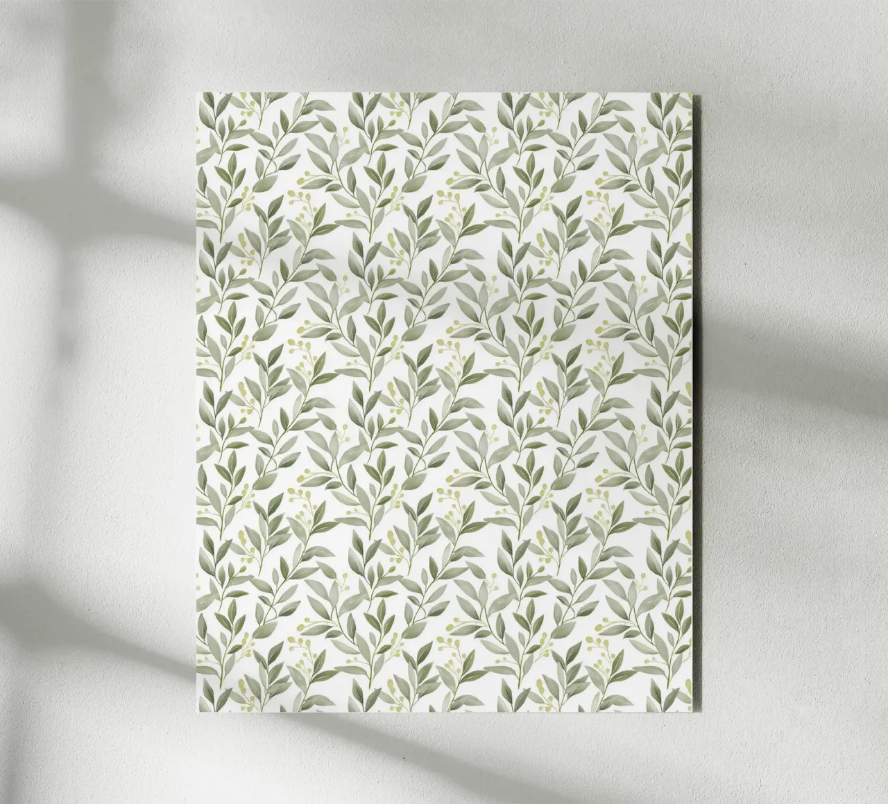 Boho Dekorative Grüne Blätter Botanisches Muster Greenery Forex-Platte von Gentle Echoes Art