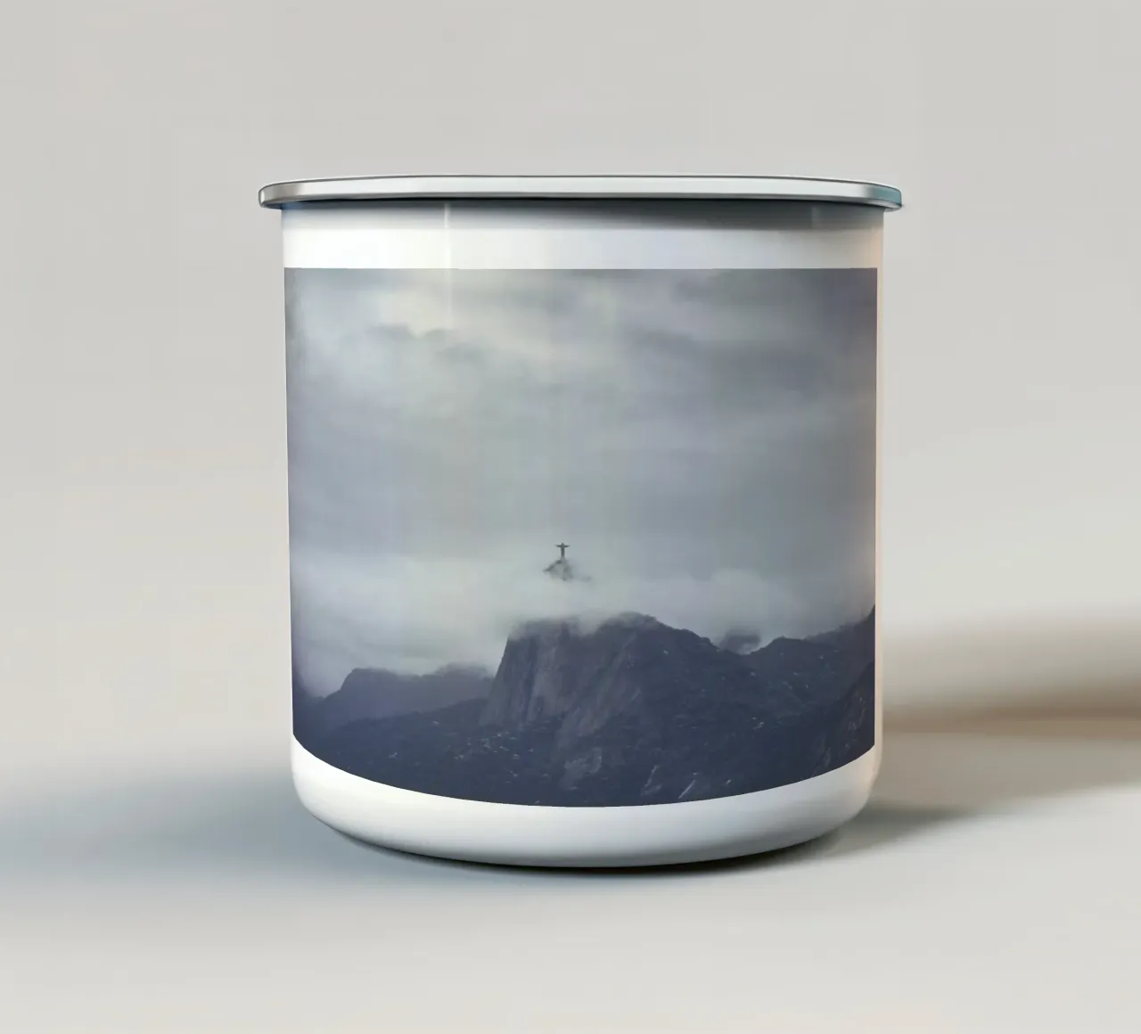 Mania Landscapes Raw 1 Corcovado (Brazil) Emaille Tasse von Mania Print Collection