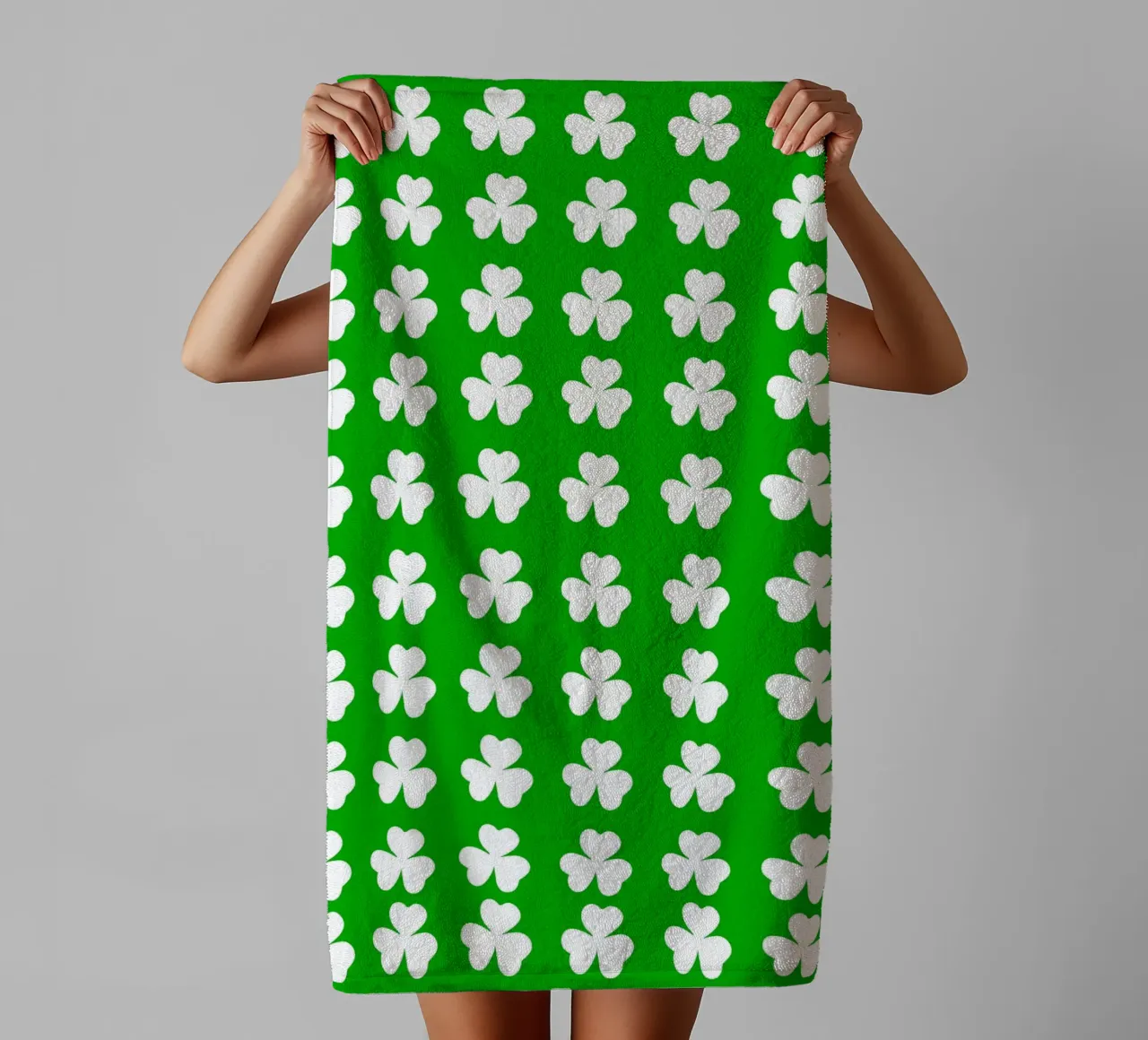 Three lucky leaf clover pattern towel by baobabprintstore