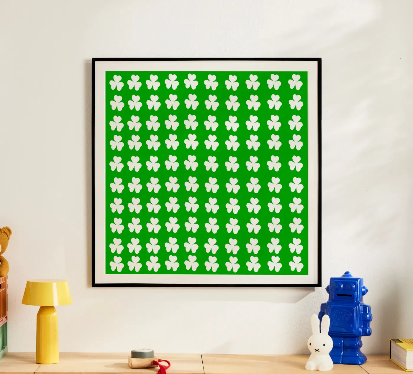 Three lucky leaf clover pattern Poster von baobabprintstore