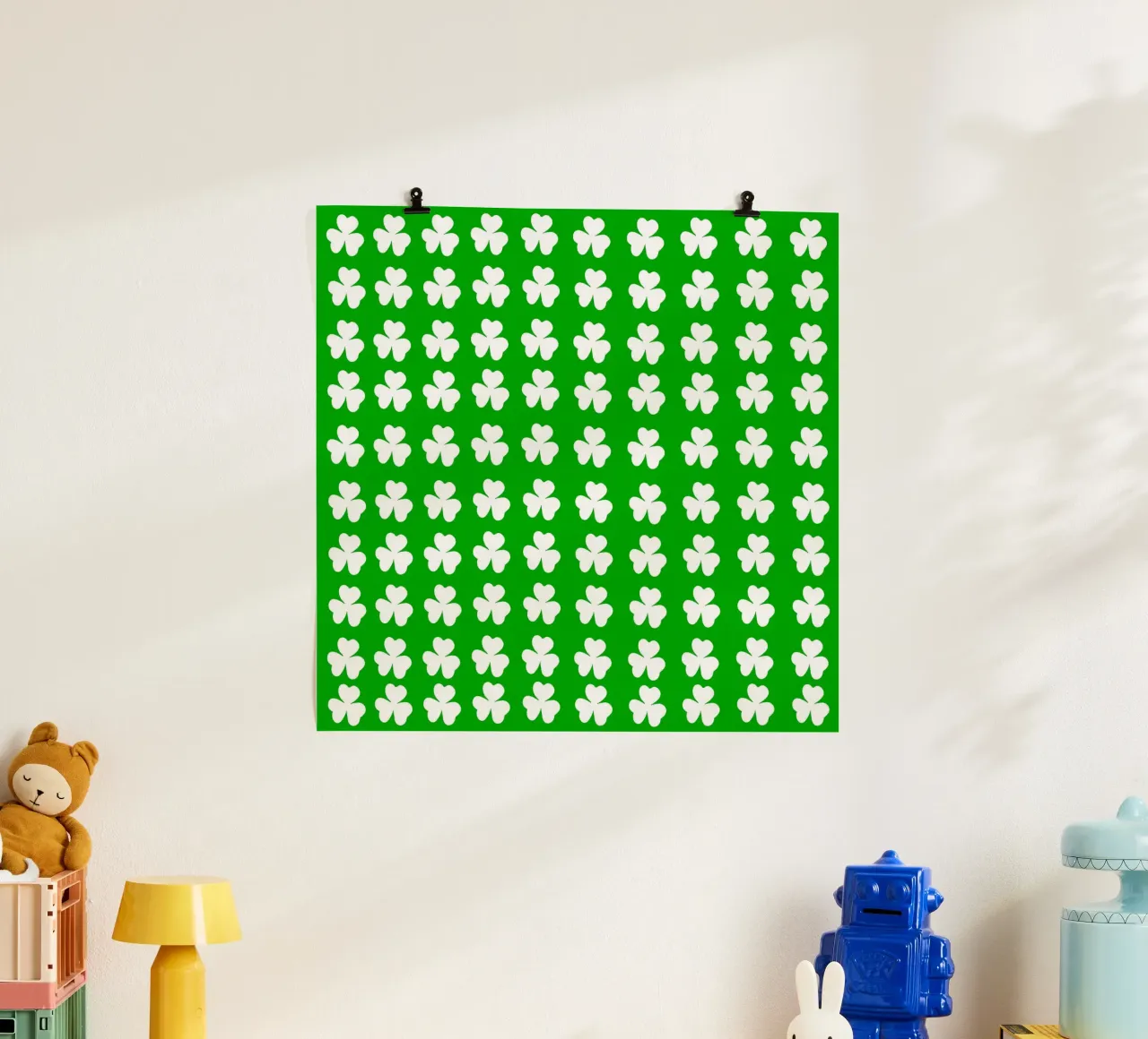 Three lucky leaf clover pattern carta hahnemühle da baobabprintstore