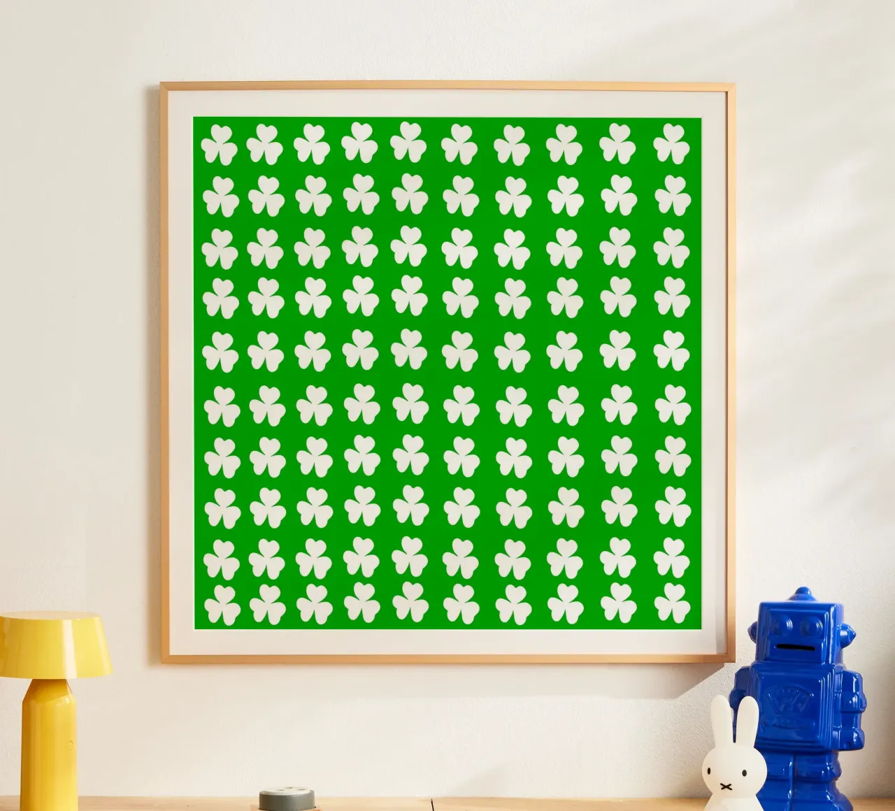 Three lucky leaf clover pattern carta hahnemühle da baobabprintstore