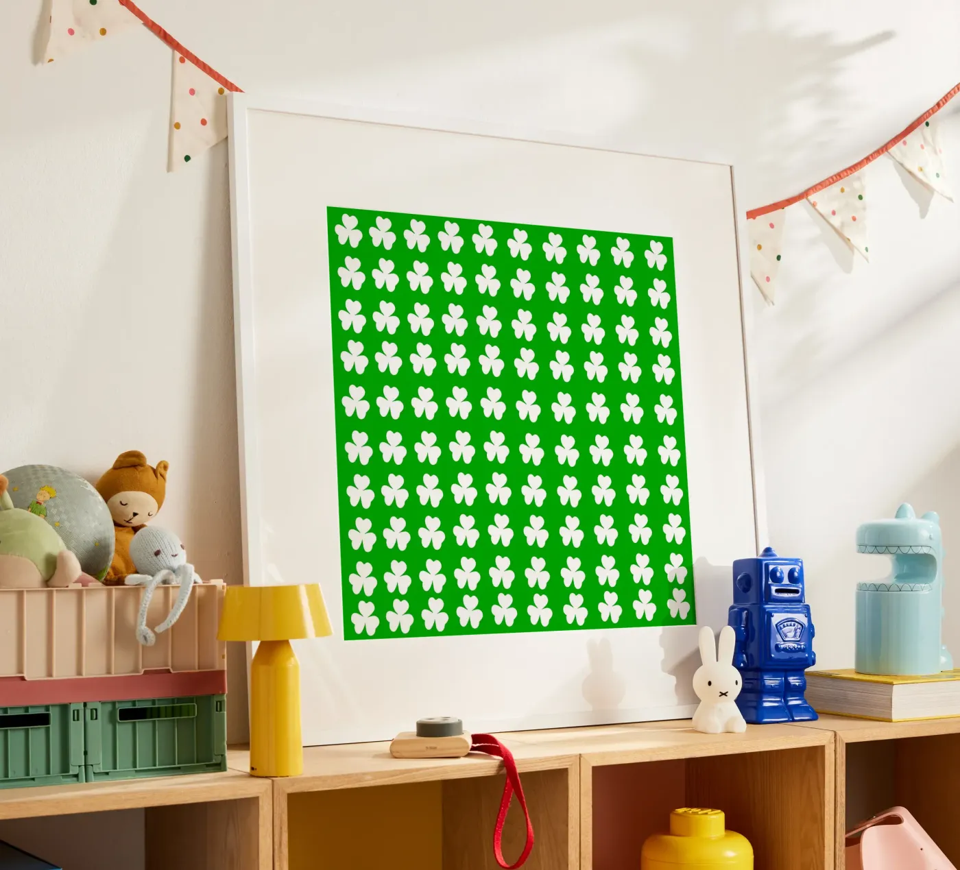 Three lucky leaf clover pattern Poster von baobabprintstore