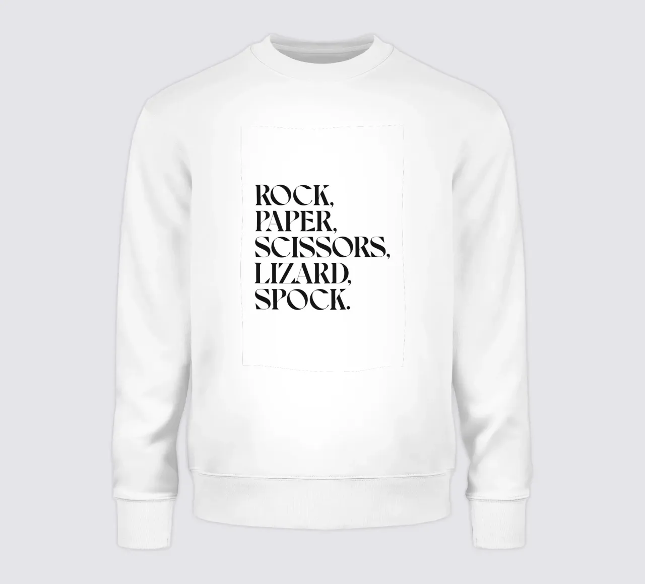 ROCK, PAPER, SCISSORS, LIZARD, SPOCK, sweatshirt by n.4