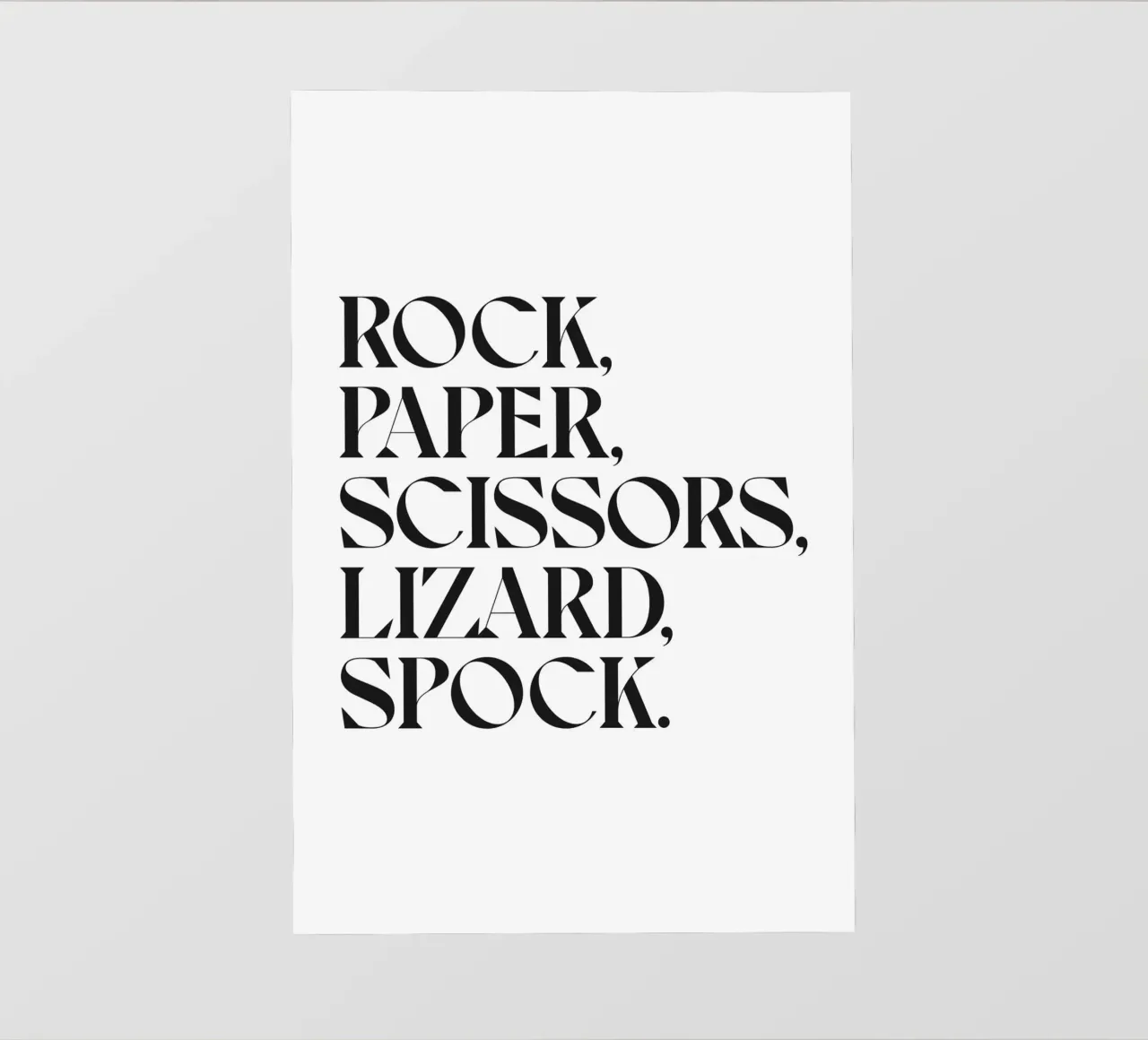SASSO, CARTA, FORBICE, LUCERTOLA, SPOCK, pellicola backlit da n.4