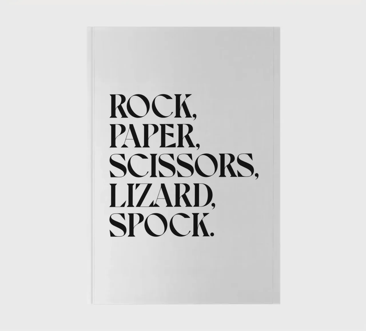 PIERRE, PAPIER, CISEAUX, LÉZARD, SPOCK, carnet de notes de n.4