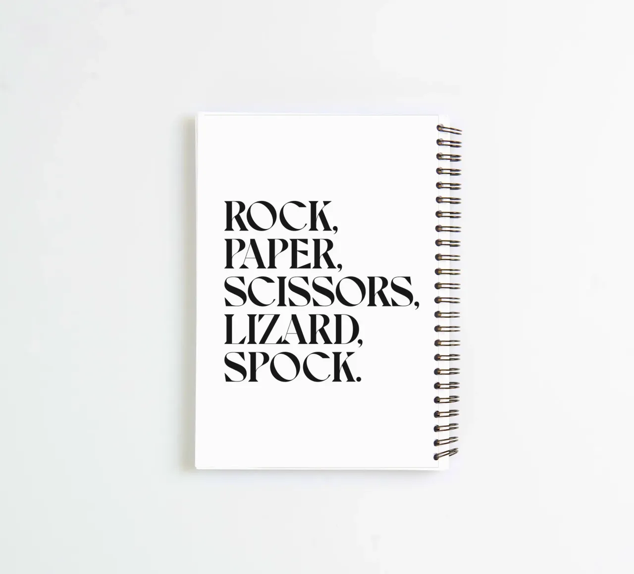 ROCK, PAPER, SCISSORS, LIZARD, SPOCK, spiral notebook by n.4