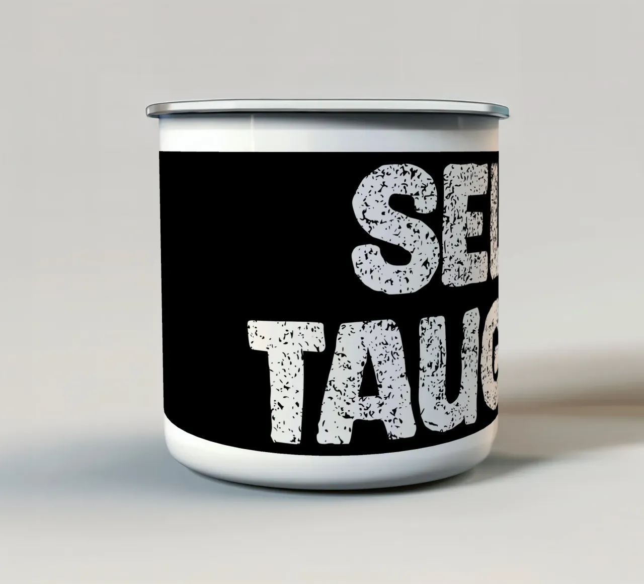 Apprendimento autodidatta della grafica e della tipografia tazza in smalto da sillyindustries