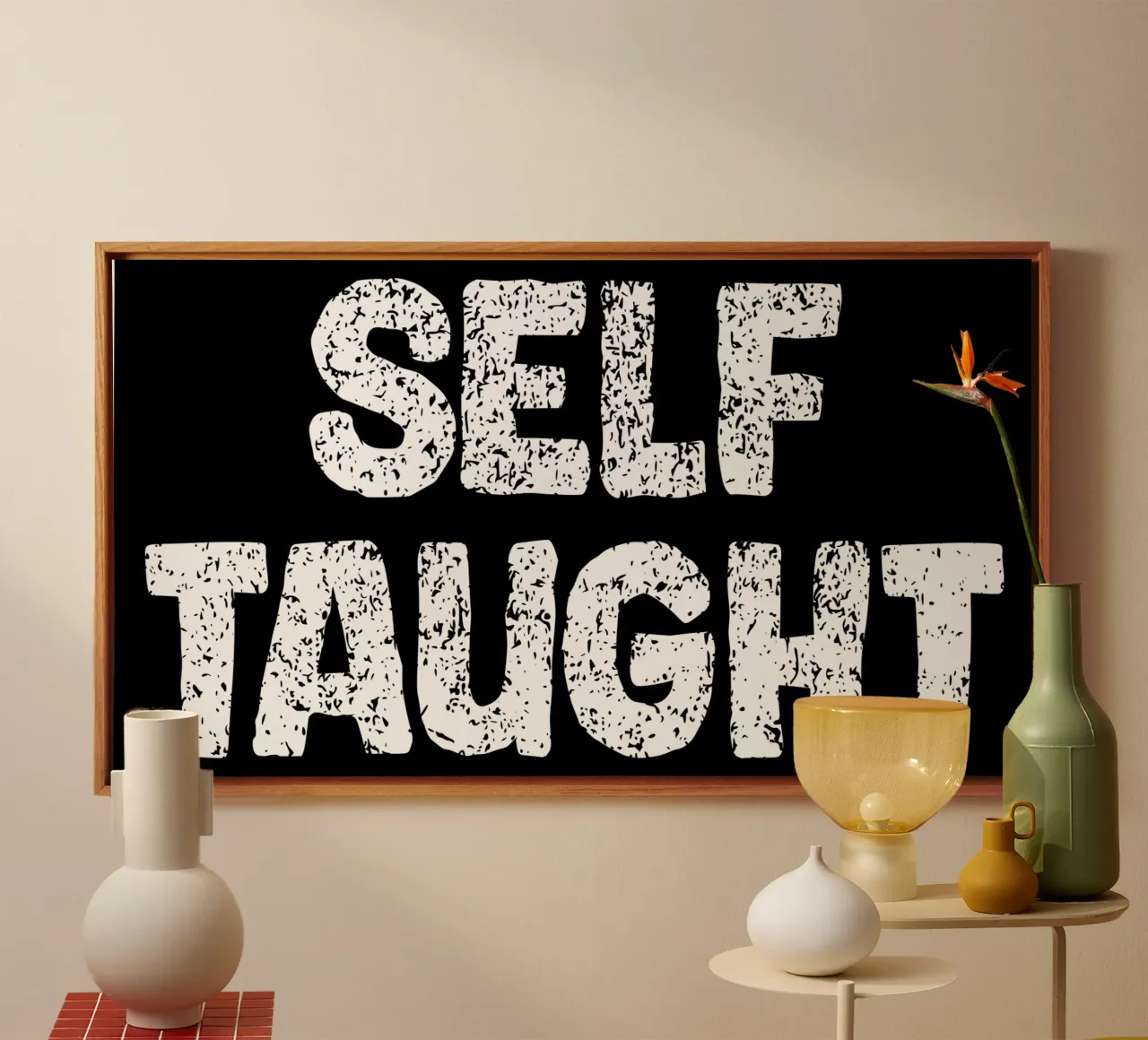 Apprendimento autodidatta della grafica e della tipografia tela con Cornice a cassetta da sillyindustries