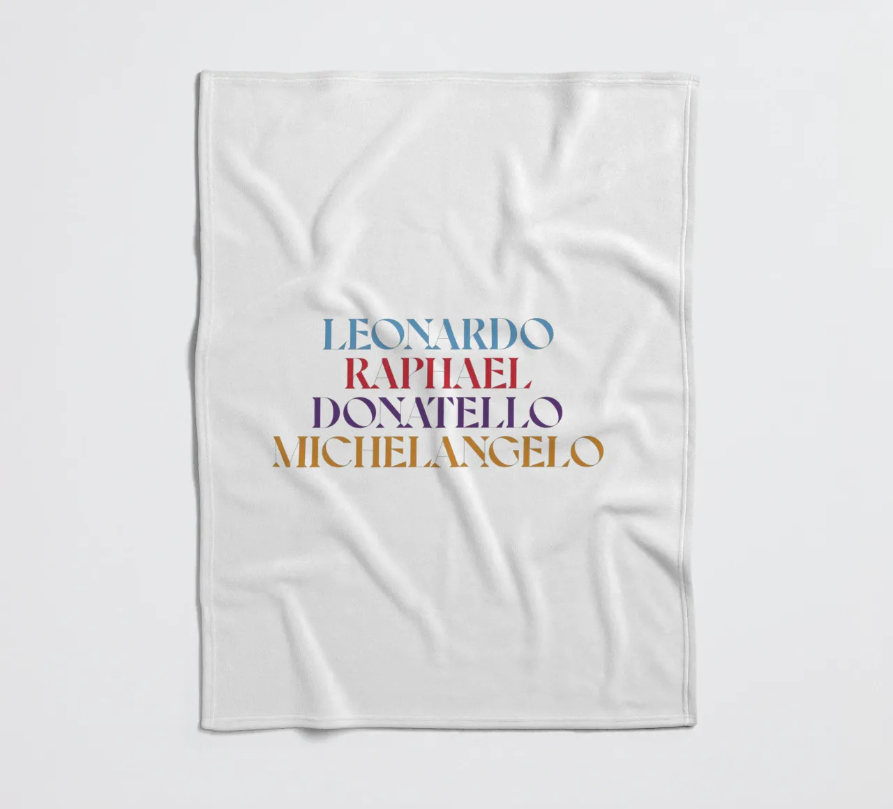 LEO, RAPH, DONNIE, MIKEY COLOR fleece blanket by n.4