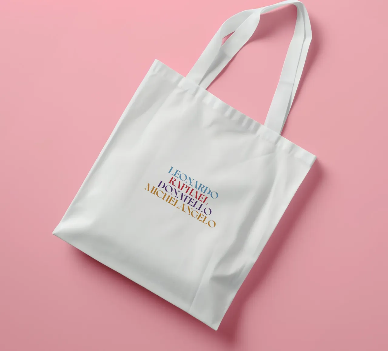 LEO, RAPH, DONNIE, MIKEY COLORE borsa in juta da n.4