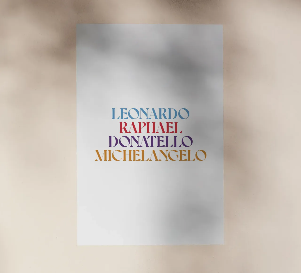 LEO, RAPH, DONNIE, MIKEY COLORE pellicola backlit da n.4