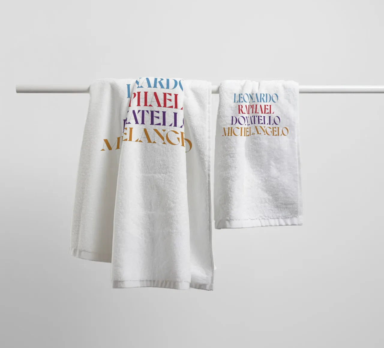 LEO, RAPH, DONNIE, MIKEY COLORE asciugamano da bagno da n.4