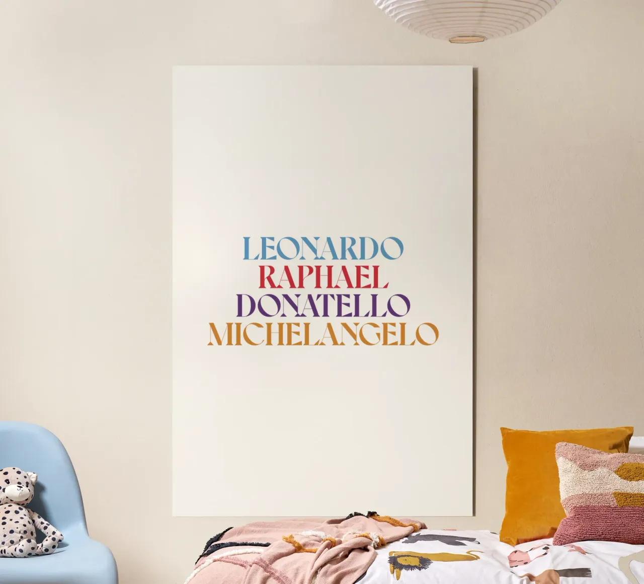 LEO, RAPH, DONNIE, MIKEY COLORE alluminio dibond da n.4