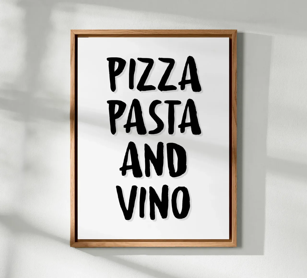 Poster "Pizza, Pasta and Vino" alluminio dibond da Wall of Words