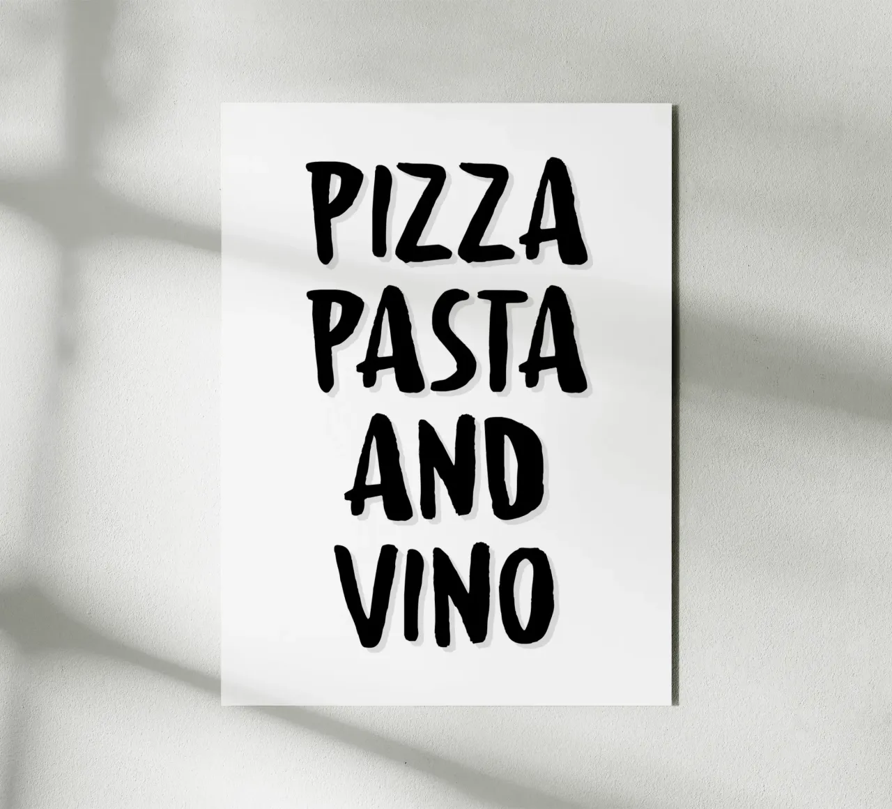 Poster "Pizza, Pasta and Vino" alluminio dibond da Wall of Words