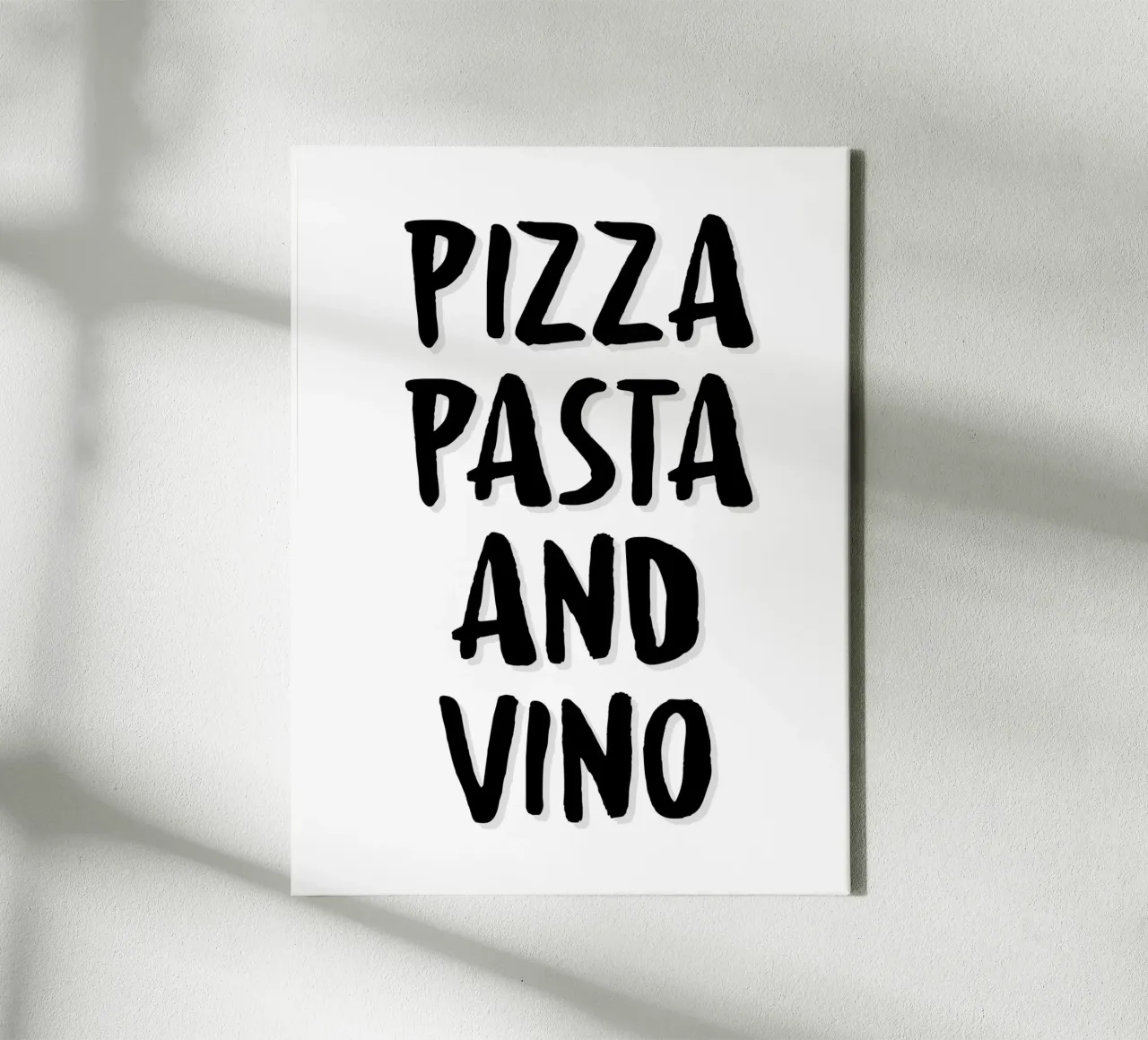 Poster "Pizza, Pasta and Vino" tela con Cornice a cassetta da Wall of Words