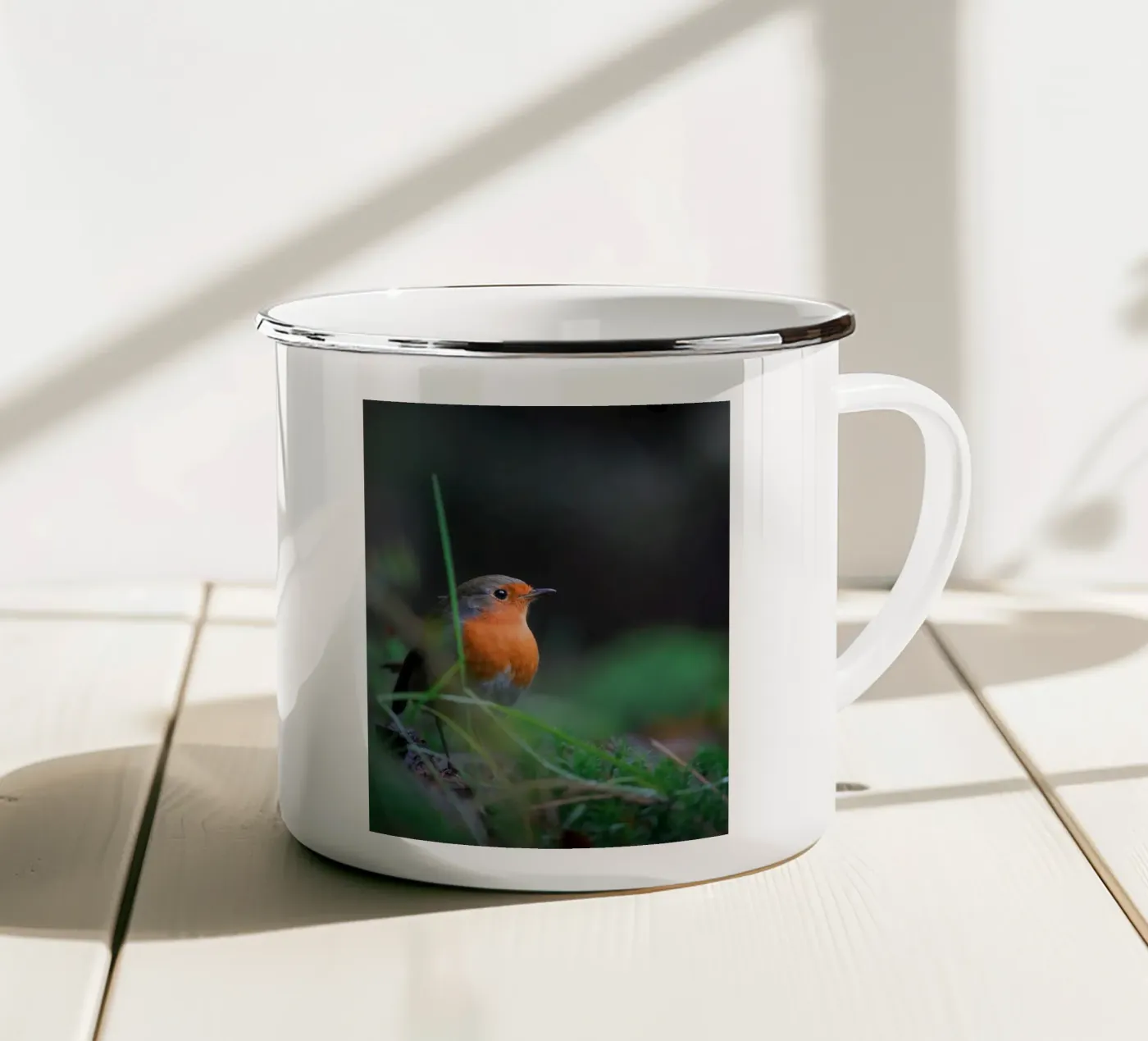 Robin enamel mug by Tom's Wildlife