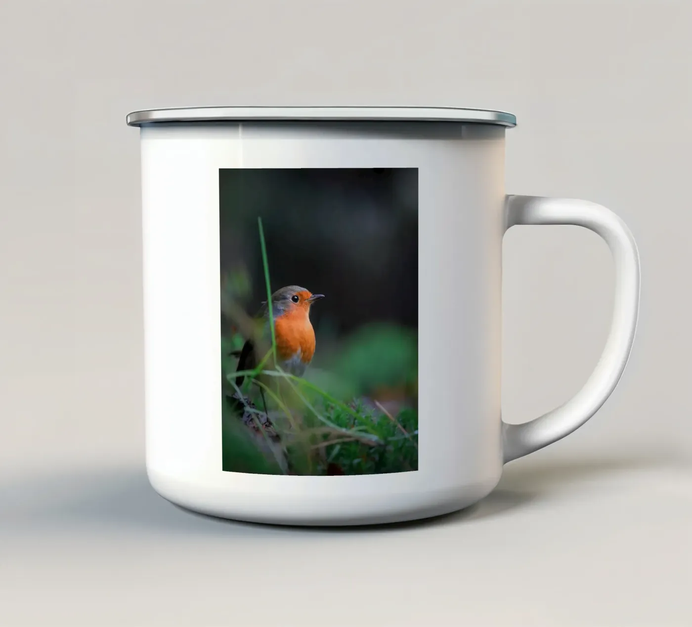 Robin enamel mug by Tom's Wildlife