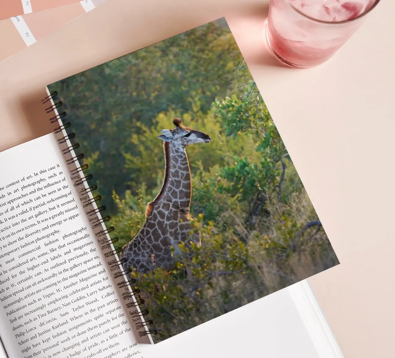 Giraffe young spiral notebook by Tom's Wildlife