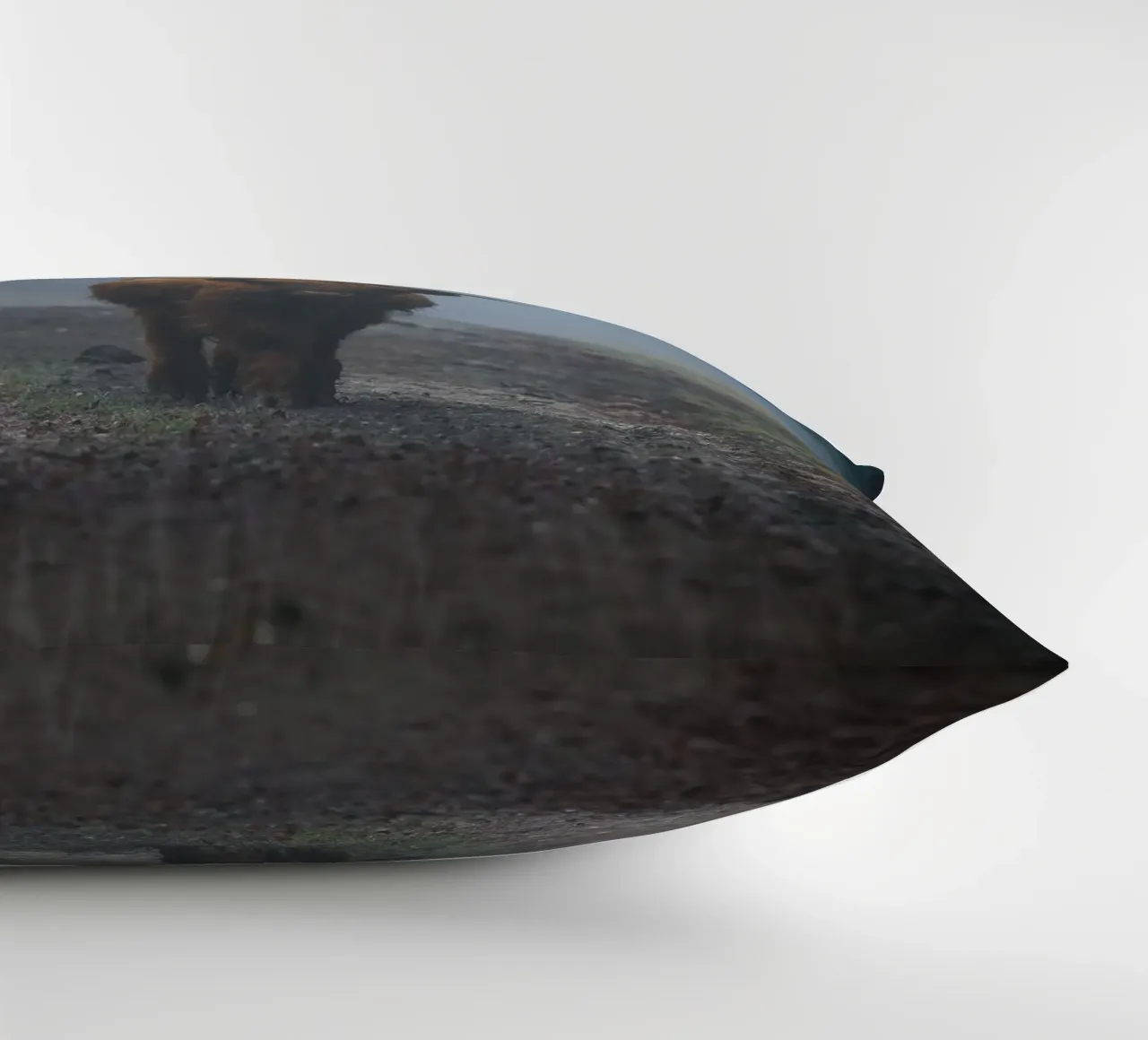 Mucca Highland in una foresta nebbiosa cuscino da Tom's Wildlife