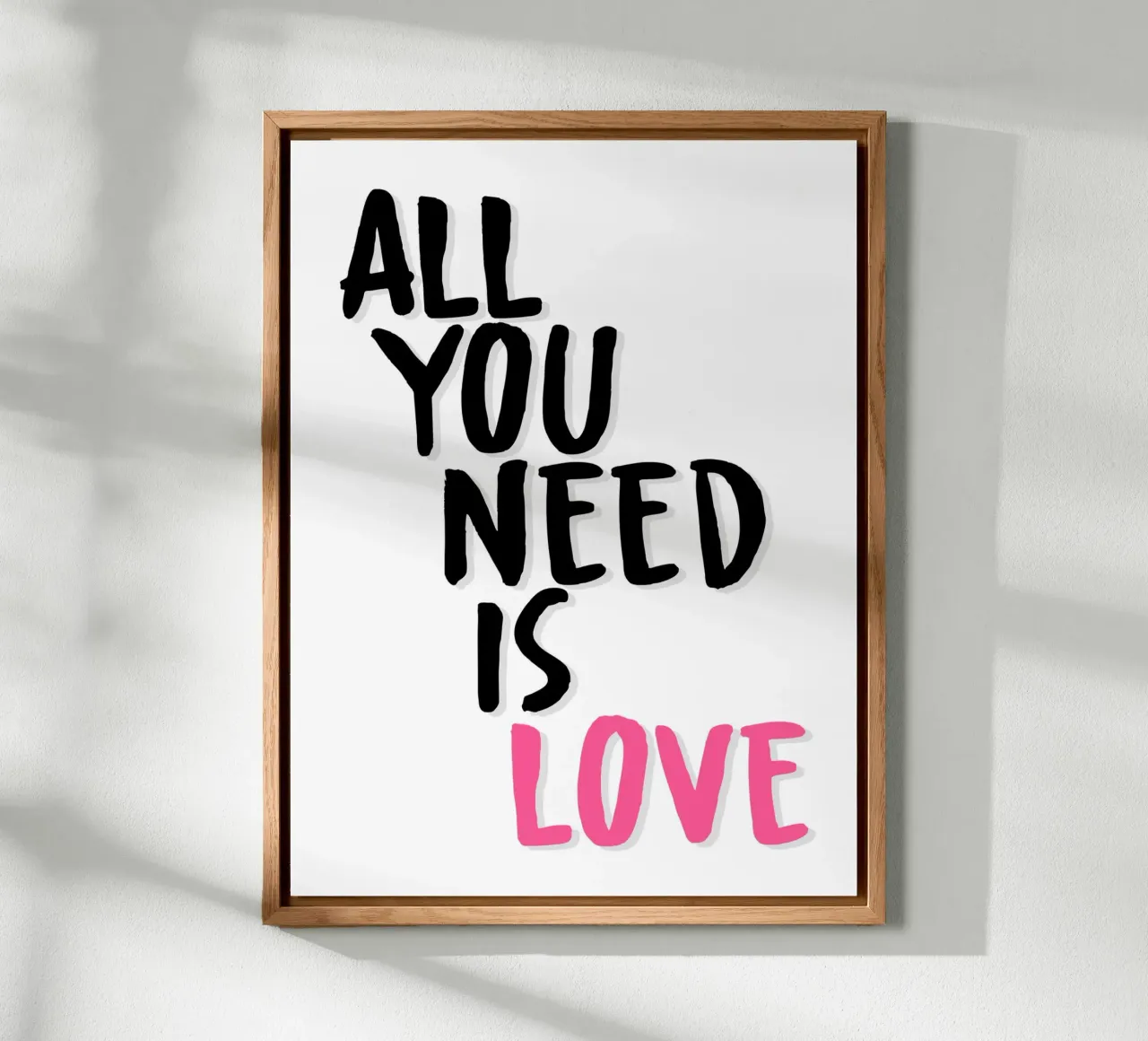 Poster "All You Need Is Love alluminio dibond da Wall of Words
