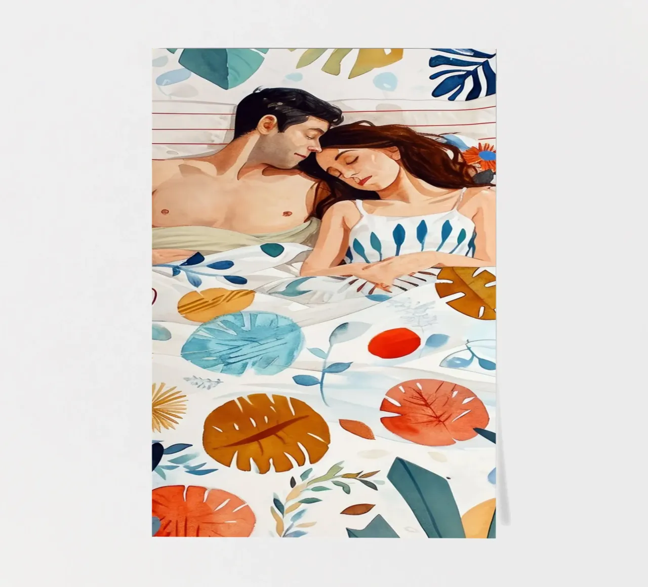Love is in the air watercolor digital painting sticker sheet by Justyna Jaszke JBJart