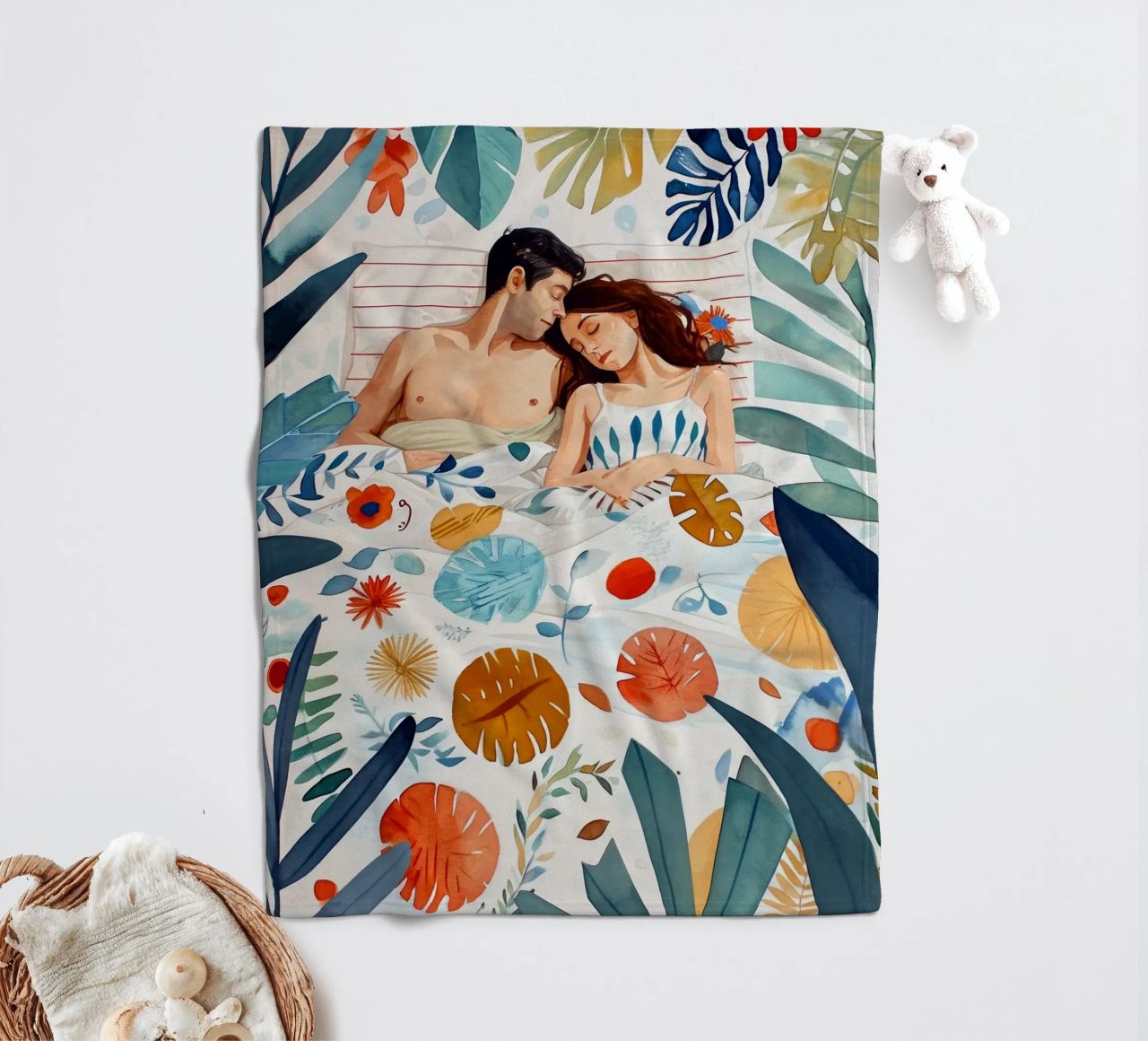 L'amore è nell'aria pittura digitale ad acquerello coperta in pile da Justyna Jaszke JBJart