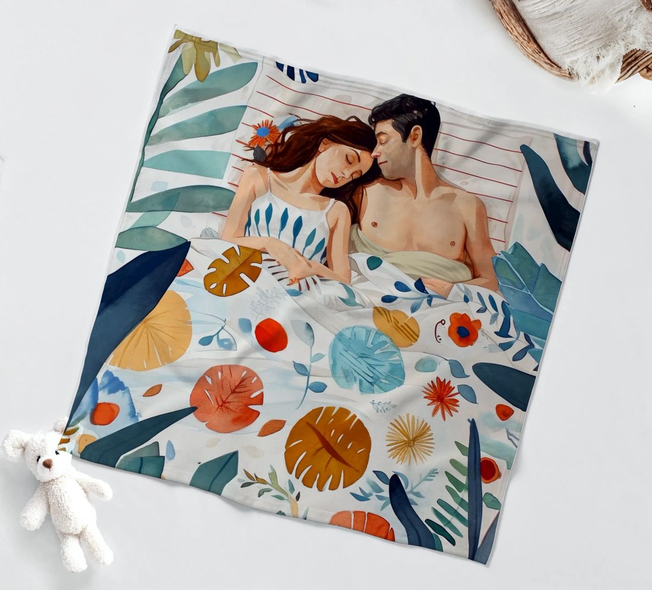 L'amore è nell'aria pittura digitale ad acquerello coperta in pile da Justyna Jaszke JBJart