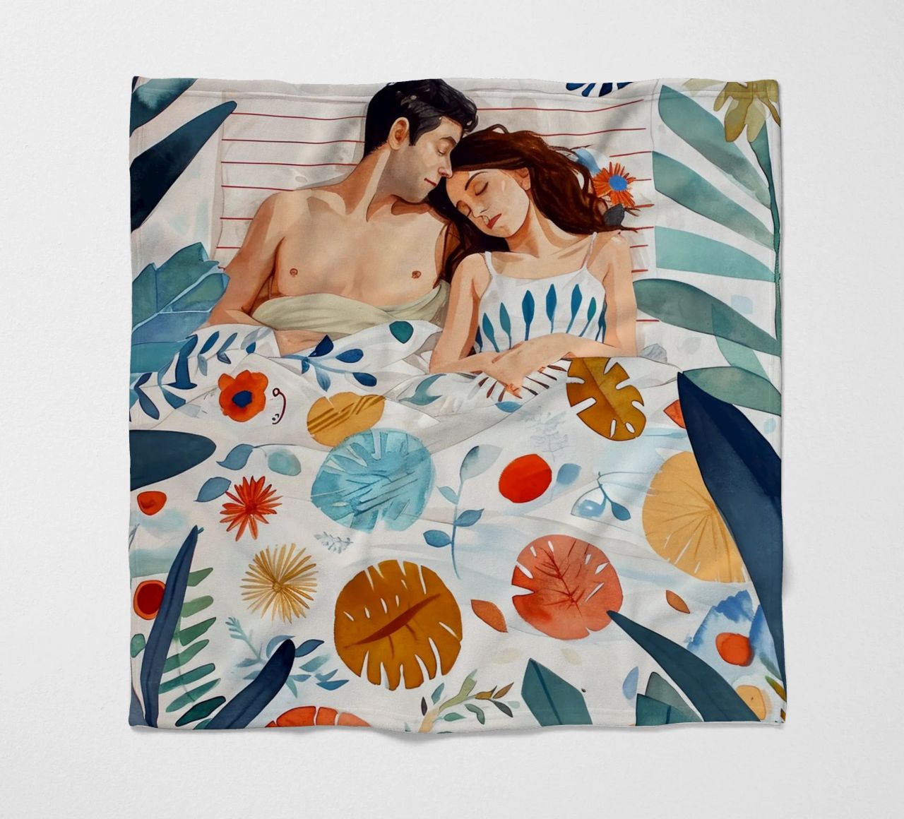 L'amore è nell'aria pittura digitale ad acquerello coperta in pile da Justyna Jaszke JBJart