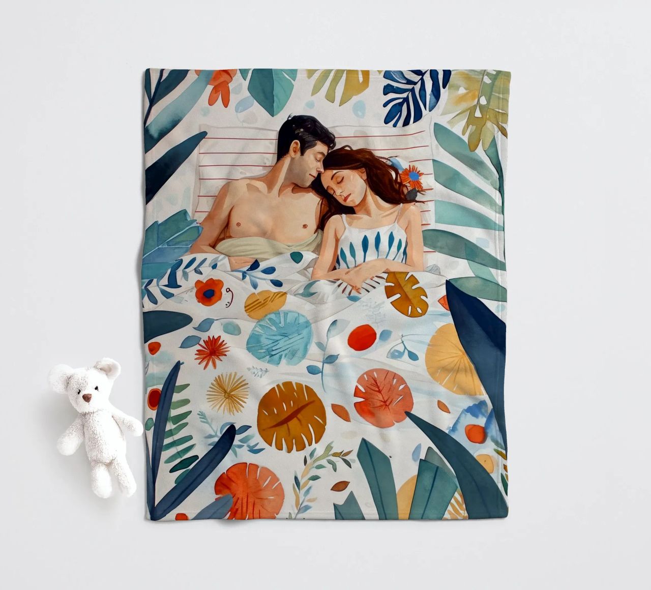 L'amore è nell'aria pittura digitale ad acquerello coperta in pile da Justyna Jaszke JBJart