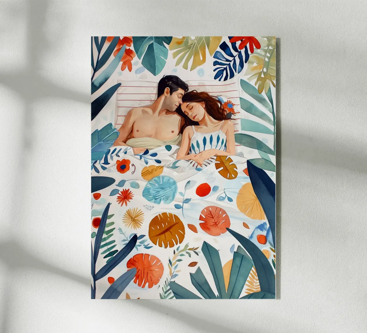 Love is in the air watercolor digital painting acrylic glass by Justyna Jaszke JBJart