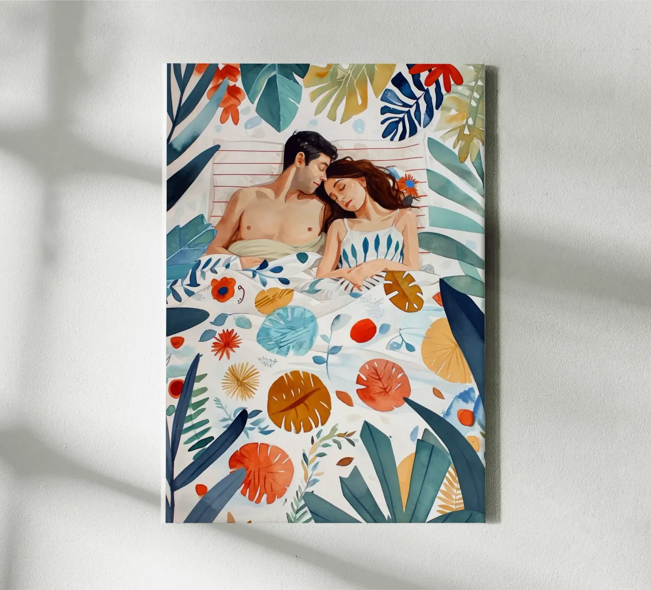 L'amore è nell'aria pittura digitale ad acquerello tela con Cornice a cassetta da Justyna Jaszke JBJart