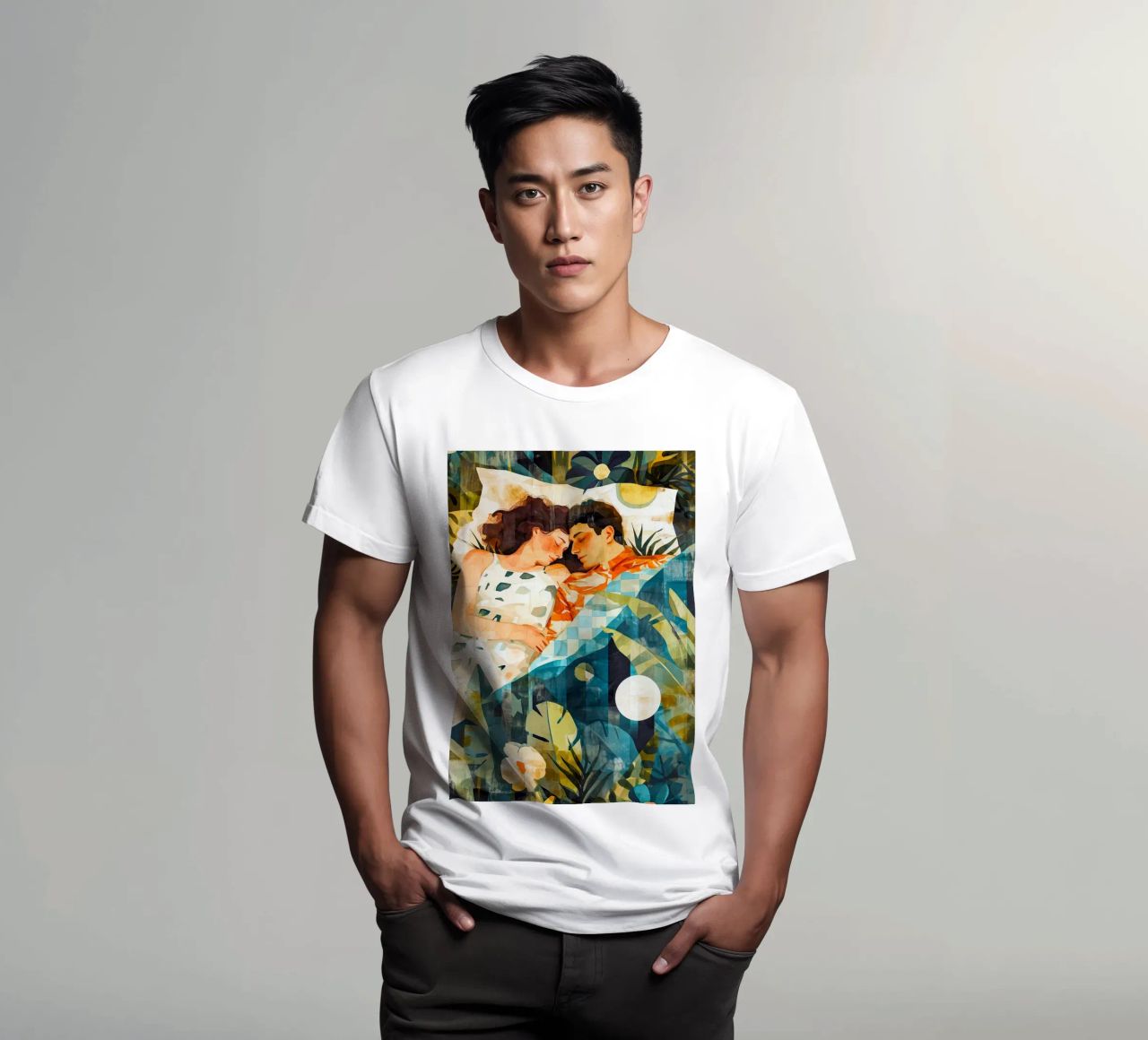 L'amore è nell'aria pittura digitale ad acquerello t-shirt da Justyna Jaszke JBJart
