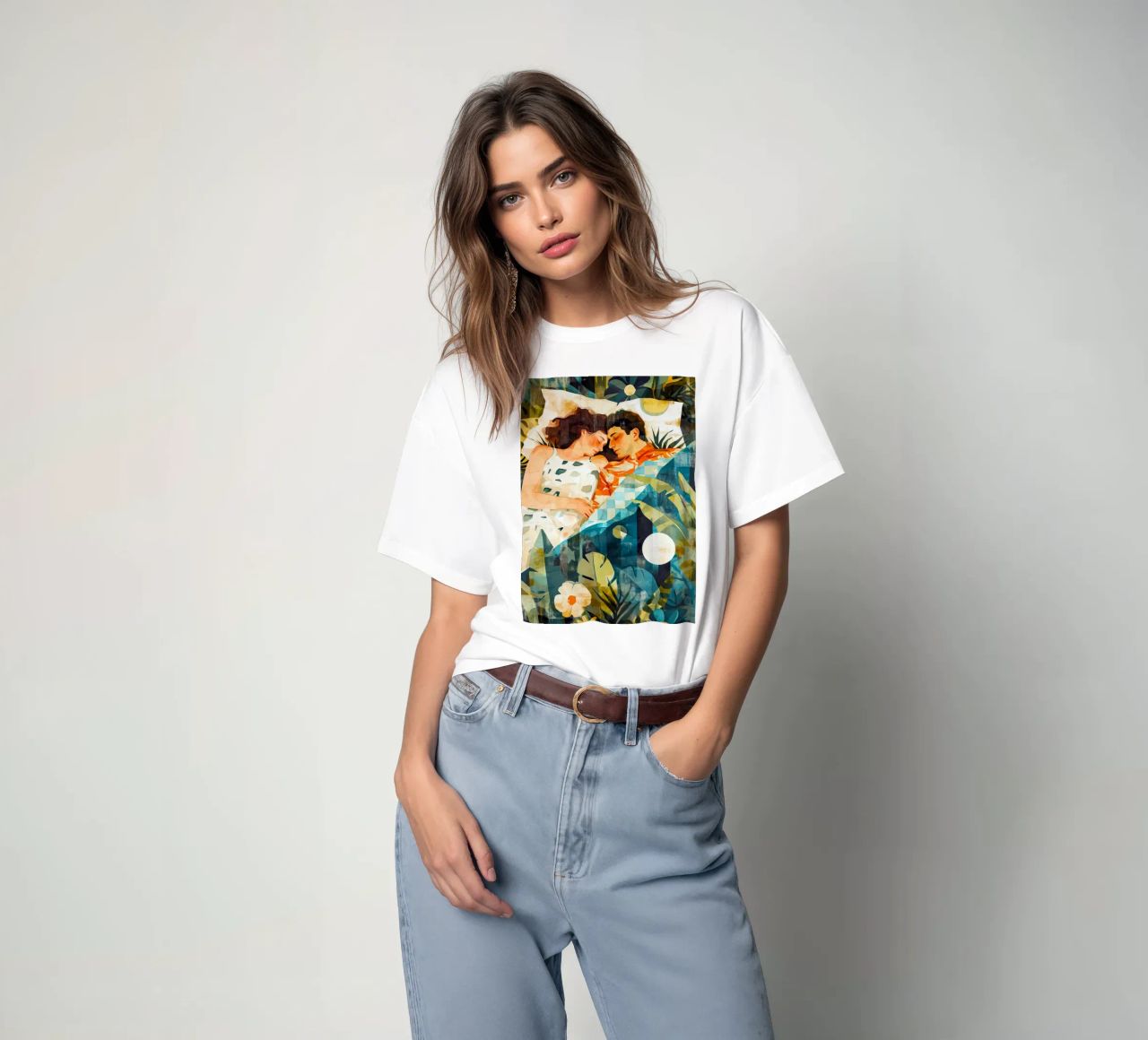 L'amore è nell'aria pittura digitale ad acquerello t-shirt da Justyna Jaszke JBJart