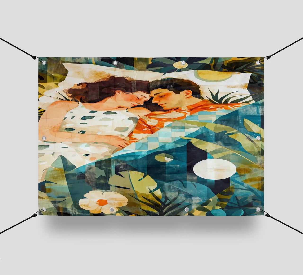 L'amore è nell'aria pittura digitale ad acquerello telo in pvc da Justyna Jaszke JBJart