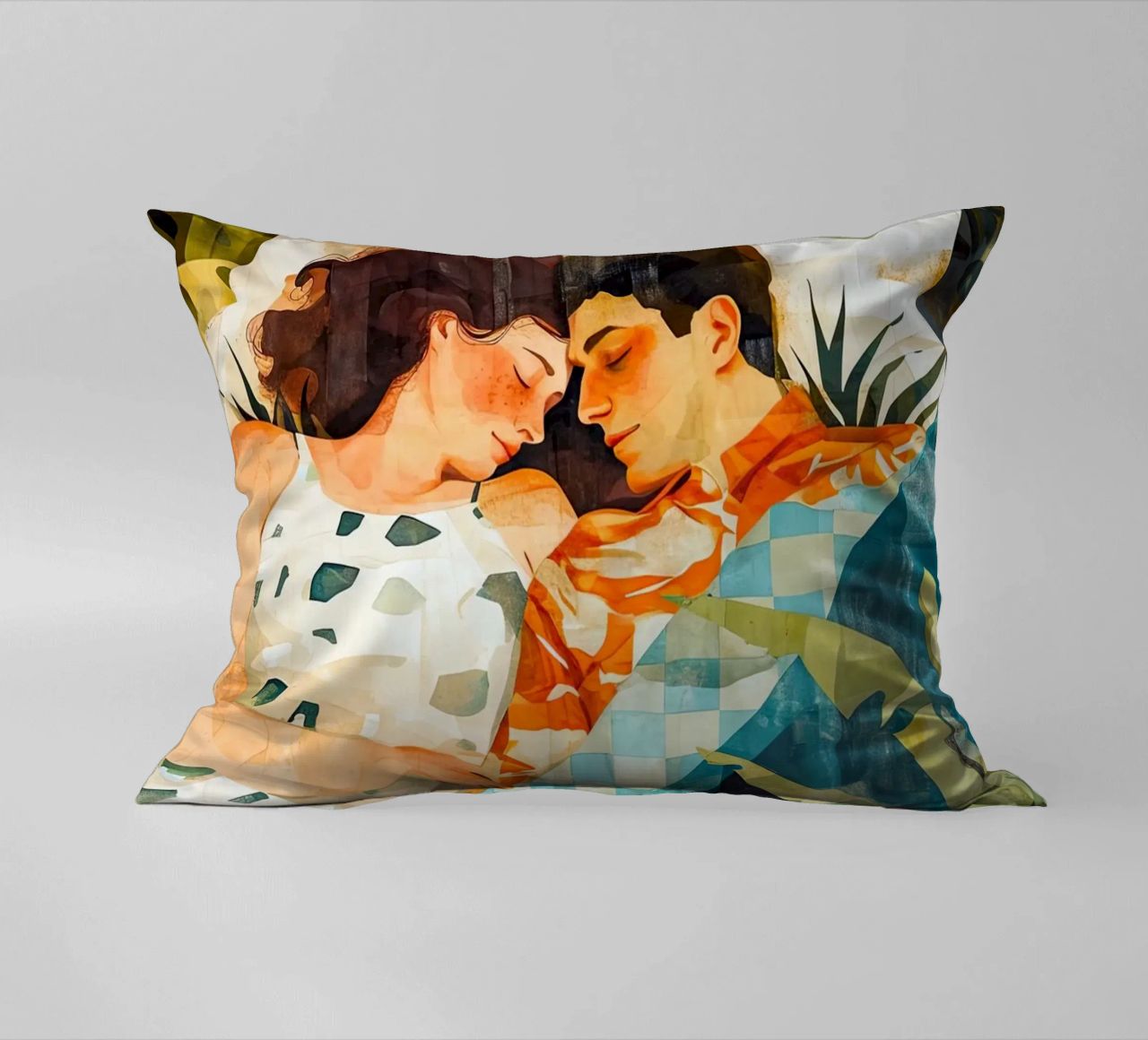 L'amore è nell'aria pittura digitale ad acquerello cuscino da Justyna Jaszke JBJart