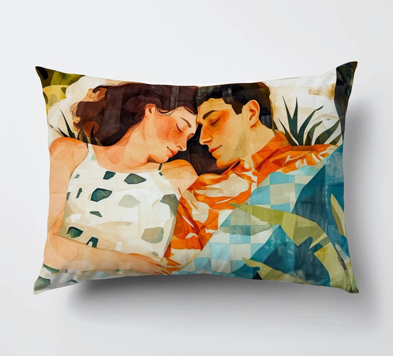 L'amore è nell'aria pittura digitale ad acquerello cuscino da Justyna Jaszke JBJart